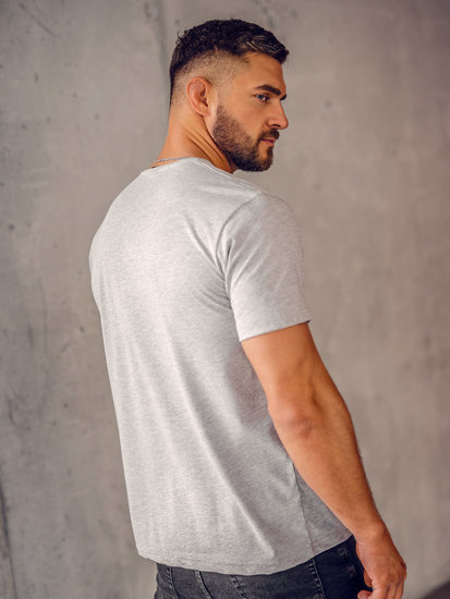 Herr Basic V-neck T-shirt Grå Bolf 192131A