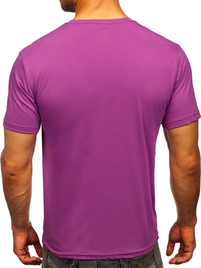 Herr Bomulls Basic T-shirt Violett Bolf 192397