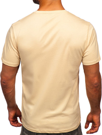 Herr Bomulls T-shirt Beige Bolf 0001