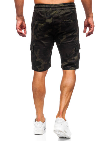 Herr Camo Cargo-shorts Mörkgrön Bolf A-296