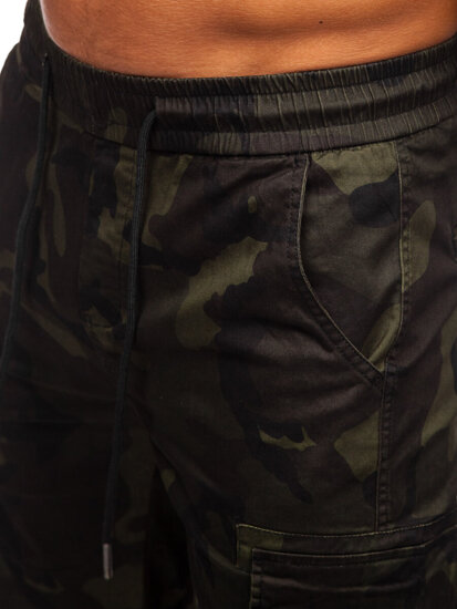 Herr Camo Cargo-shorts Mörkgrön Bolf A-296