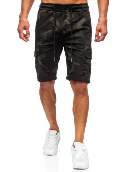 Herr Camo Cargo-shorts Mörkgrön Bolf A-296