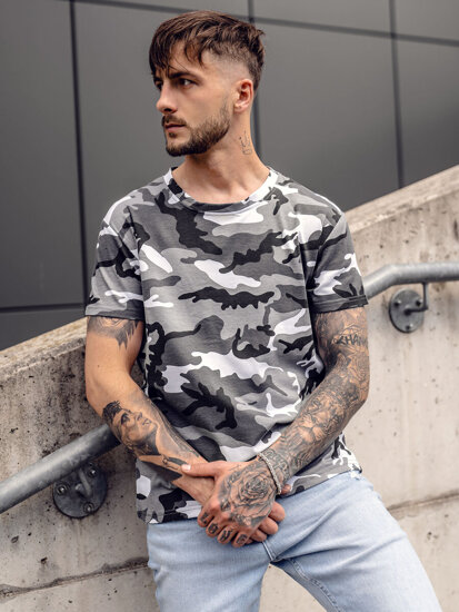 Herr Camo T-shirt Grå Bolf S807A1