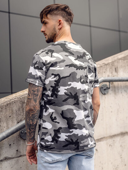 Herr Camo T-shirt Grå Bolf S807A1