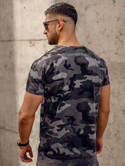 Herr Camo T-shirt Grafitgrå Bolf S807A1