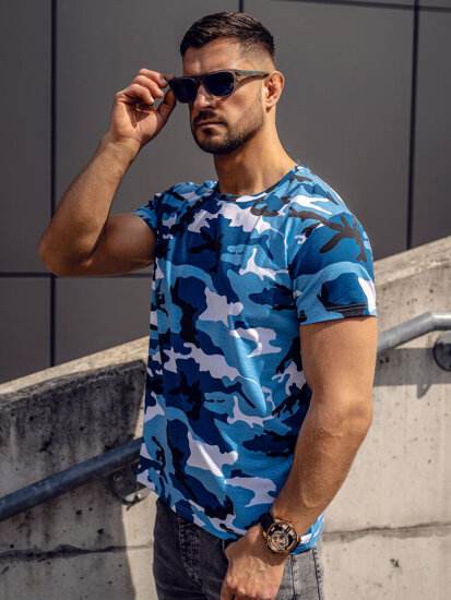 Herr Camo T-shirt Himmelsblå Bolf S807A1