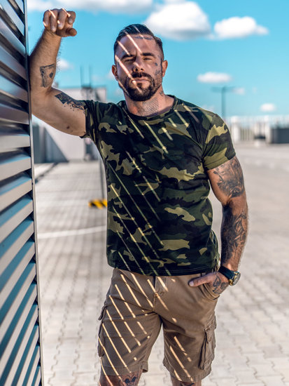 Herr Camo T-shirt Kaki Bolf S807