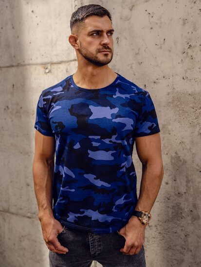 Herr Camo T-shirt Marinblå Bolf S807A1