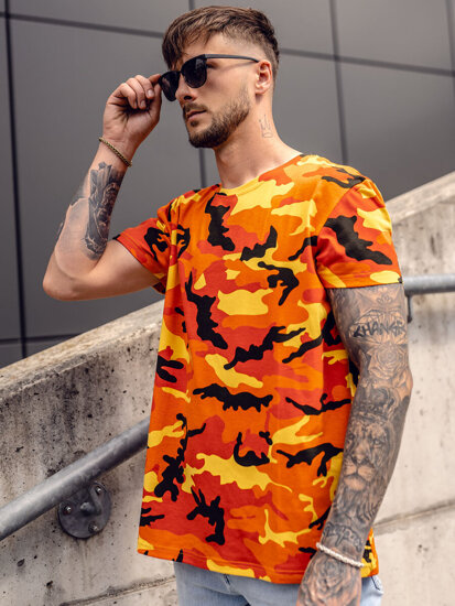 Herr Camo T-shirt Orange Bolf S807A1