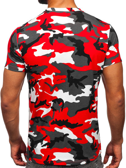 Herr Camo T-shirt med tryck Röd Bolf 8T233