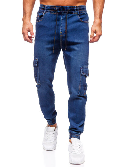 Herr Cargo jeans-joggers Marinblå Bolf 8101