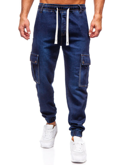 Herr Cargo jeans-joggers Marinblå Bolf 8113