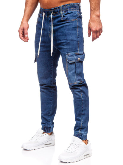 Herr Cargo jeans-joggers Marinblå Bolf 8118