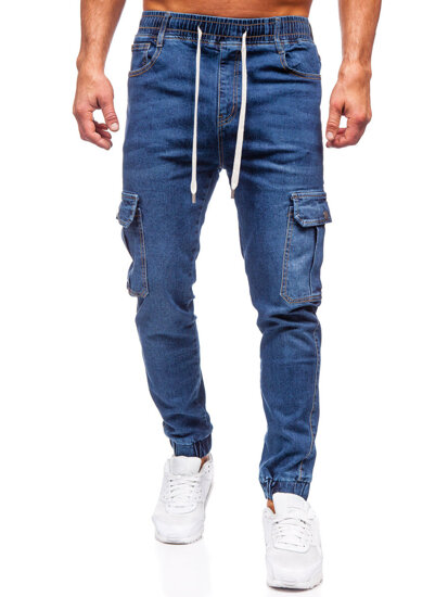 Herr Cargo jeans-joggers Marinblå Bolf 8118