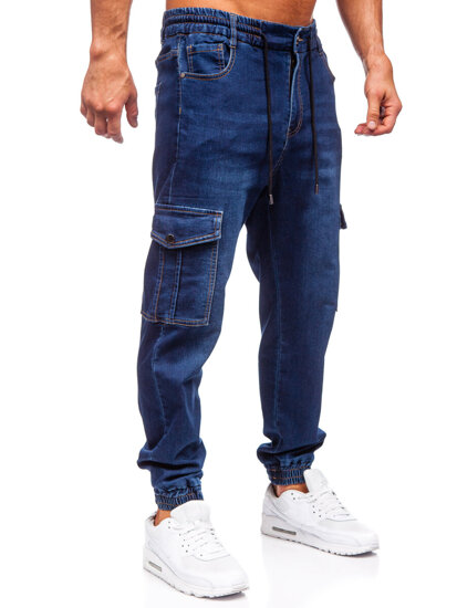 Herr Cargo jeans-joggers Marinblå Bolf 8132