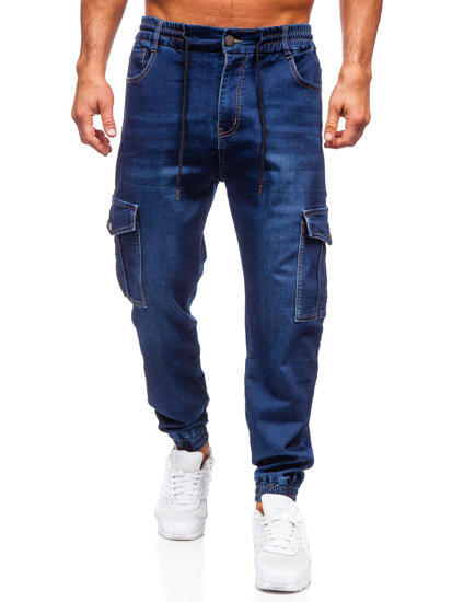 Herr Cargo jeans-joggers Marinblå Bolf 8132