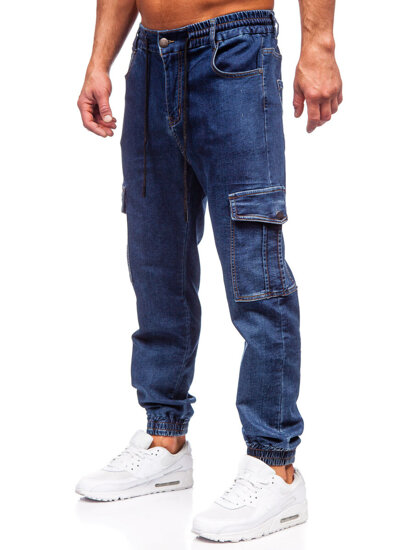 Herr Cargo jeans-joggers Marinblå Bolf 8133