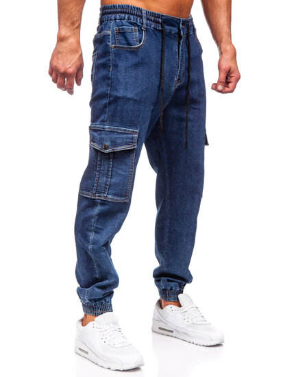 Herr Cargo jeans-joggers Marinblå Bolf 8133