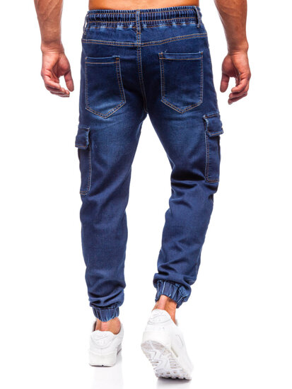 Herr Cargo-joggers i jeans Marinblå Bolf 8115