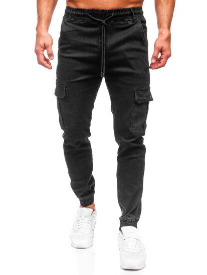 Herr Cargo-joggers i jeans Svart Bolf 8128