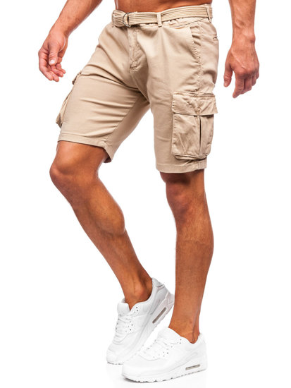 Herr Cargo-shorts med bälte Camel Bolf 010