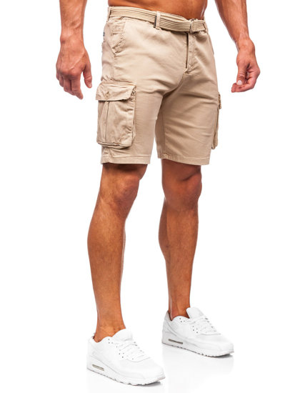 Herr Cargo-shorts med bälte Camel Bolf 010