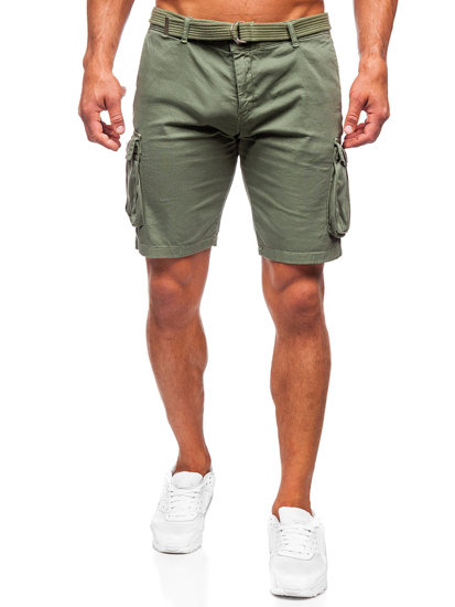 Herr Cargo-shorts med bälte Khaki Bolf 010