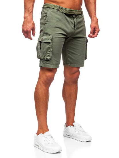 Herr Cargo-shorts med bälte Khaki Bolf 010