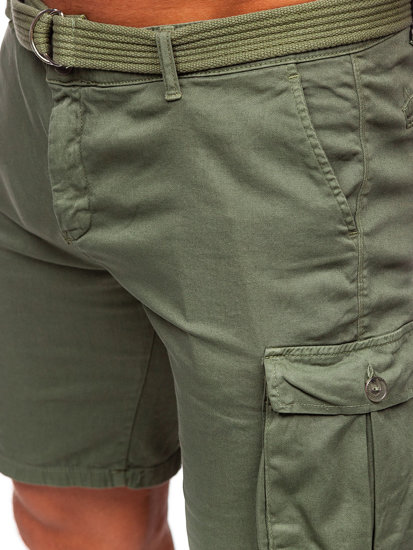 Herr Cargo-shorts med bälte Khaki Bolf 010