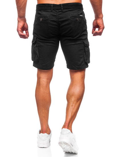 Herr Cargo-shorts med bälte Svart Bolf 010