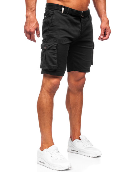 Herr Cargo-shorts med bälte Svart Bolf 010