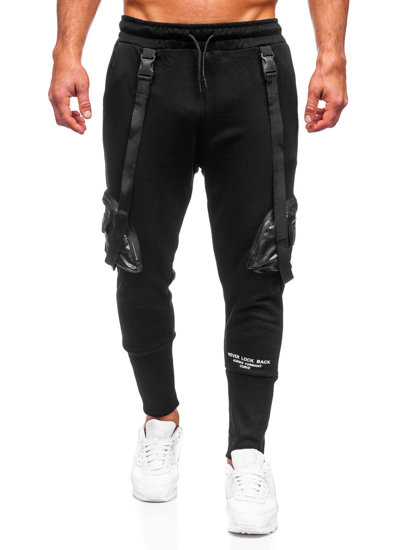 Herr Cargo-sweatpants Svart Bolf 6583