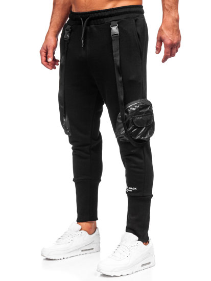 Herr Cargo-sweatpants Svart Bolf 6583