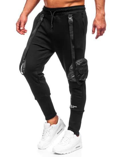 Herr Cargo-sweatpants Svart Bolf 6583