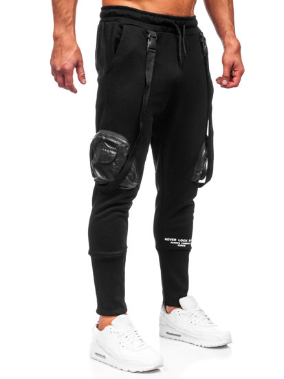 Herr Cargo-sweatpants Svart Bolf 6583