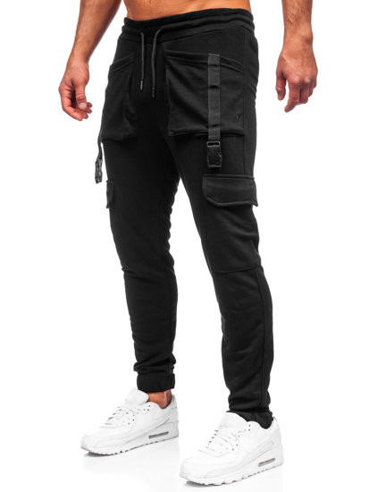 Herr Cargo-sweatpants Svart Bolf 6584