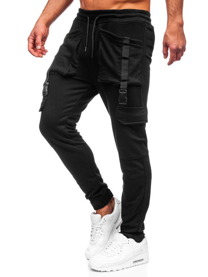 Herr Cargo-sweatpants Svart Bolf 6584