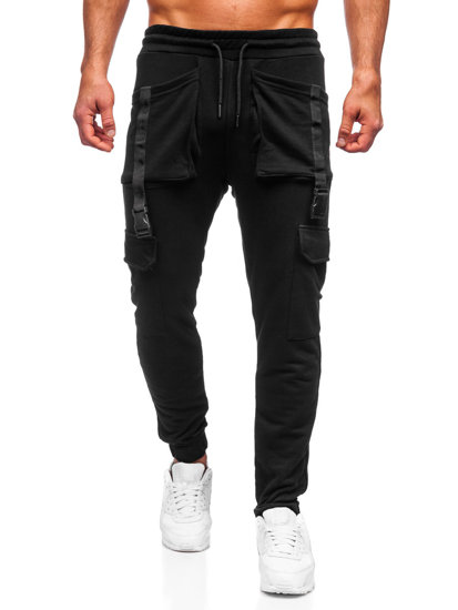 Herr Cargo-sweatpants Svart Bolf 6584