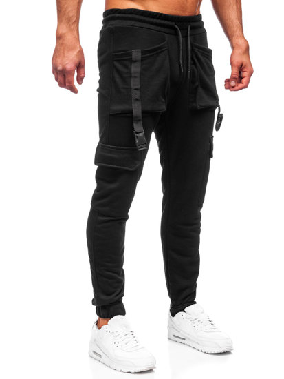 Herr Cargo-sweatpants Svart Bolf 6584