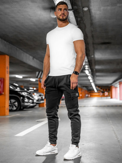 Herr Cargo-sweatpants Svart Bolf JX325A