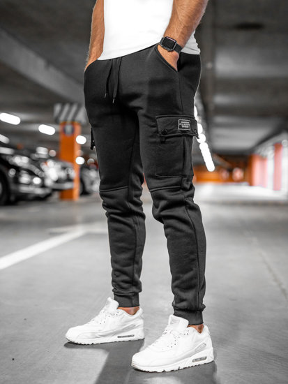 Herr Cargo-sweatpants Svart Bolf JX325A