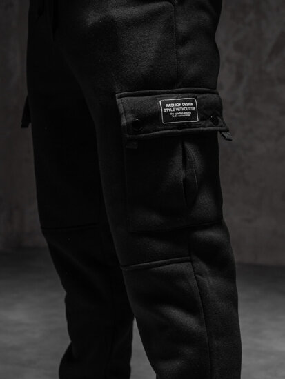 Herr Cargo-sweatpants Svart Bolf JX325B