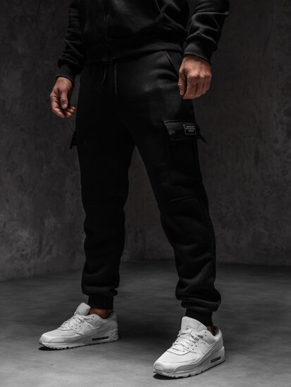 Herr Cargo-sweatpants Svart Bolf JX325B