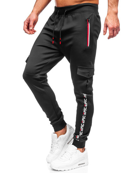 Herr Cargo-sweatpants Svart Bolf K10279