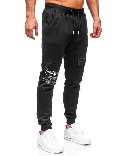 Herr Cargo-sweatpants Svart Bolf K10286