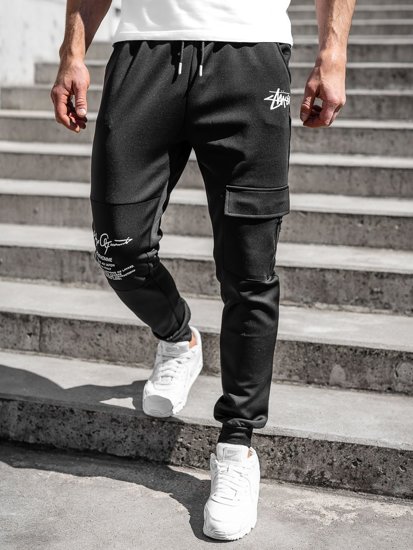 Herr Cargo-sweatpants Svart Bolf K10286