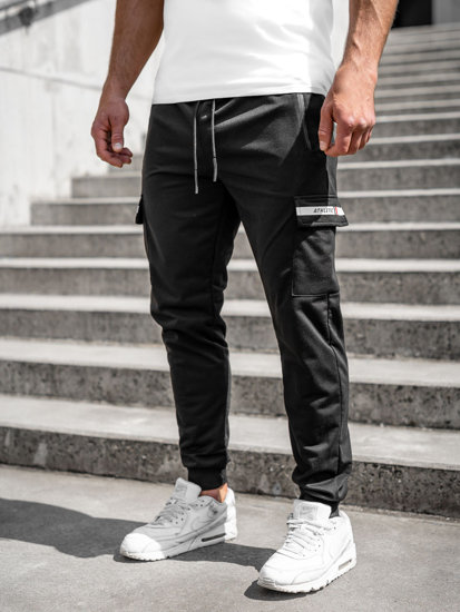 Herr Cargojogger-sweatpants Svart Bolf JX5063A