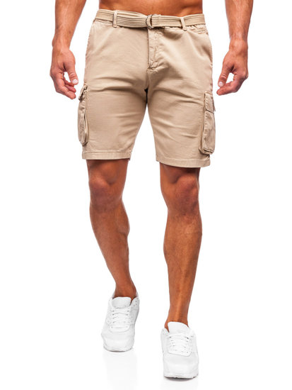 Herr Cargoshorts med bälte Kamel Bolf 010