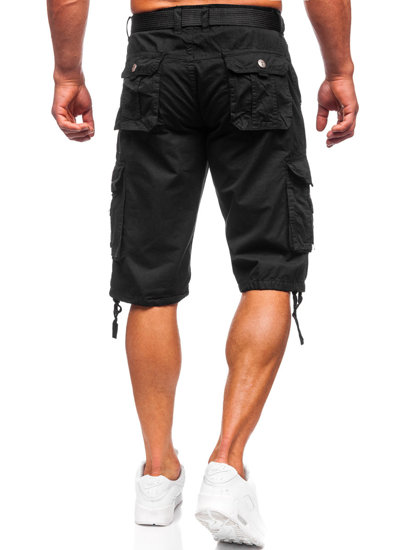 Herr Cargoshorts med bälte Svart Bolf 77885