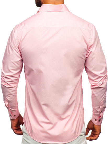 Herr Elegant Långärmad Skjorta Rosa Bolf 6944